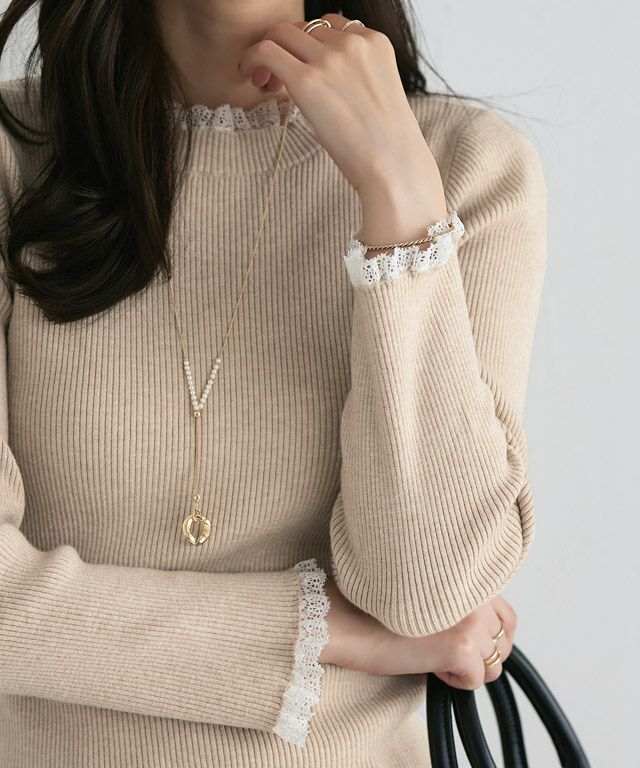 167cm / 杢ベージュ×ホワイト / M