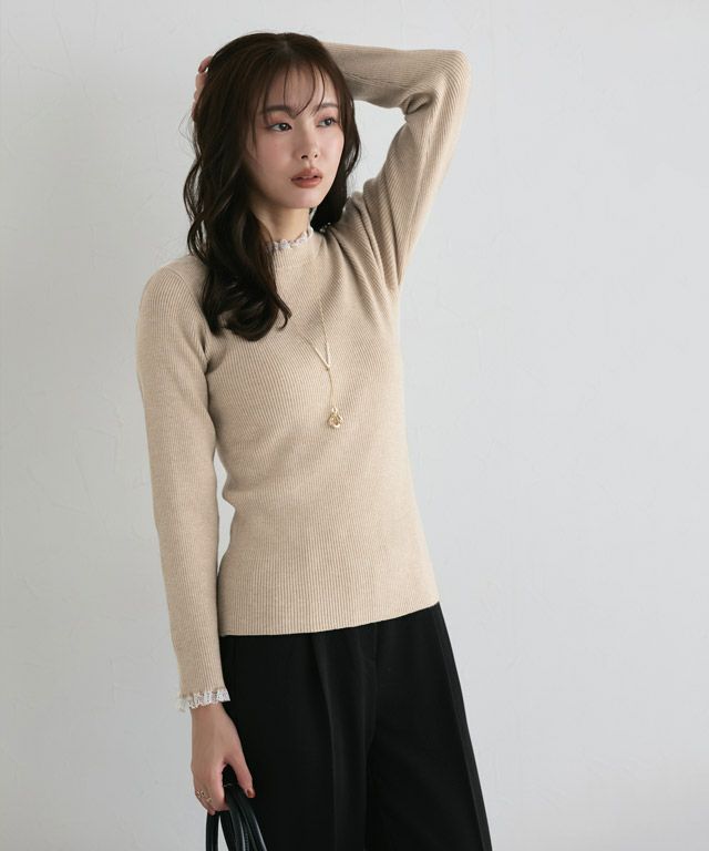 167cm / 杢ベージュ×ホワイト / M