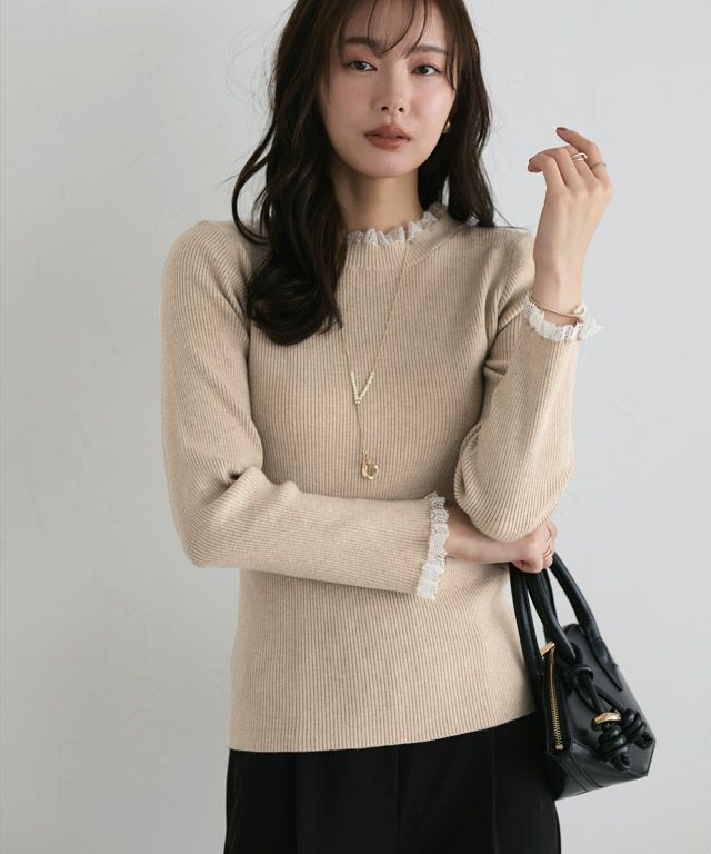 167cm / 杢ベージュ×ホワイト / M