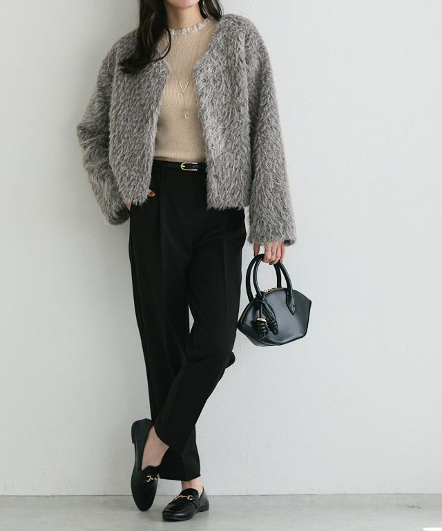 167cm / 杢ベージュ×ホワイト / M