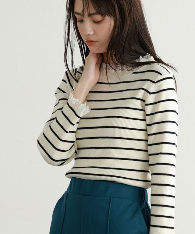 163cm / ボーダー×ホワイト / M