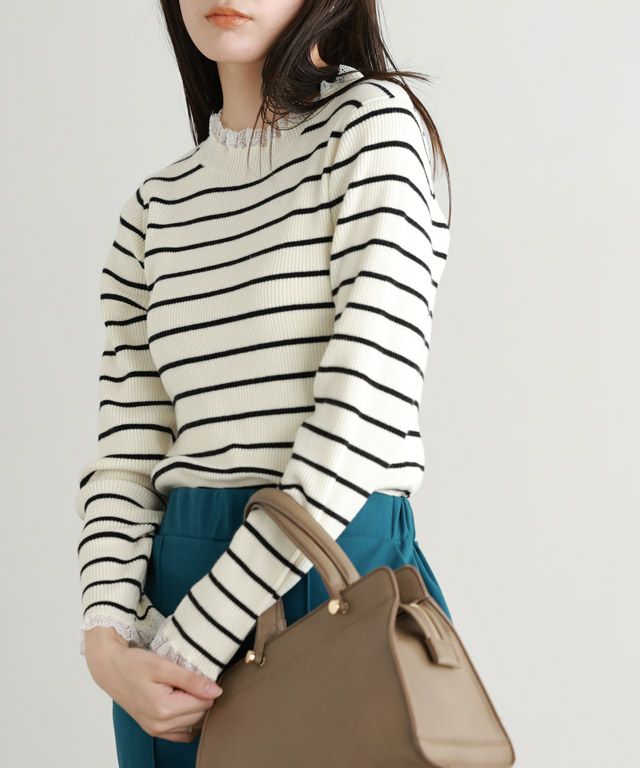 163cm / ボーダー×ホワイト / M