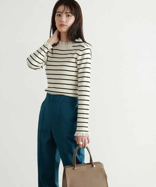 163cm / ボーダー×ホワイト / M