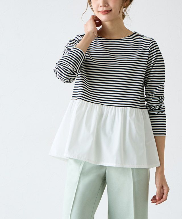 165cm / ボーダー/オフホワイト / M