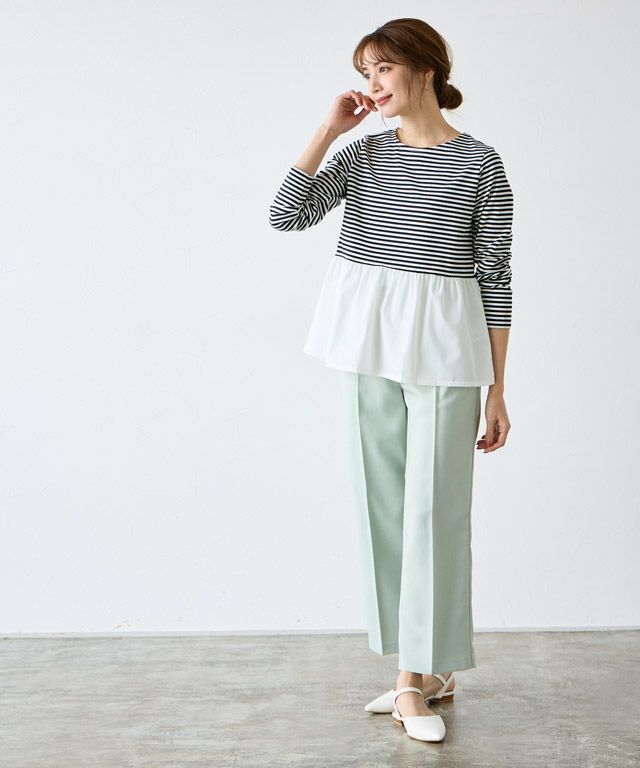 165cm / ボーダー/オフホワイト / M