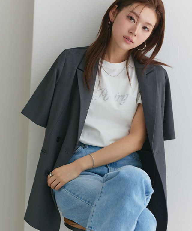 166cm / B / オフホワイト×シルバービジュー / M