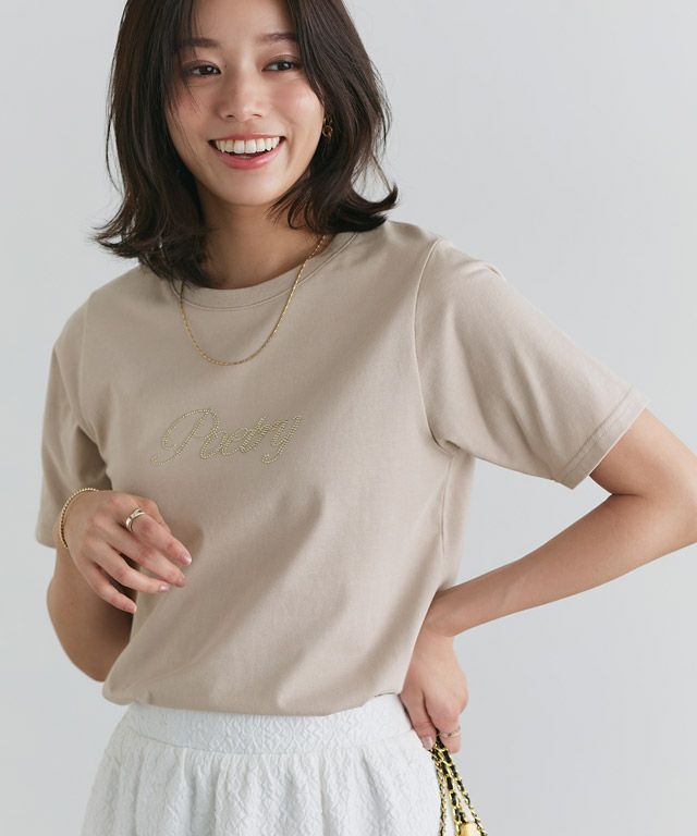 167cm / B / グレージュ×ゴールドビジュー / M