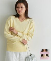 ネックが選べる綿100％ニット