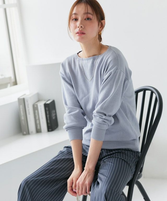 162cm / ライトベージュ / ボートネック / M