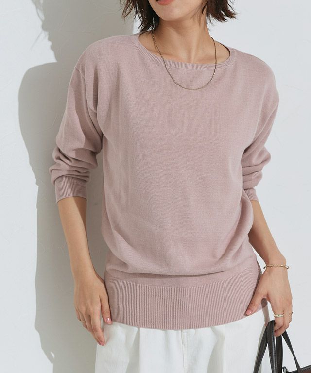 167cm / スモークピンク / ボートネック / M