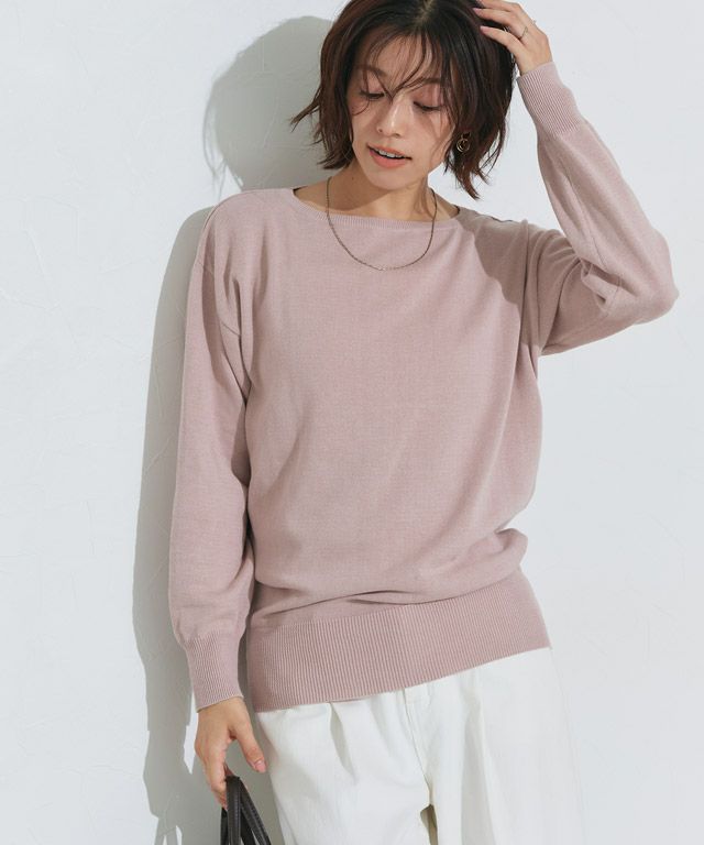 167cm / スモークピンク / ボートネック / M