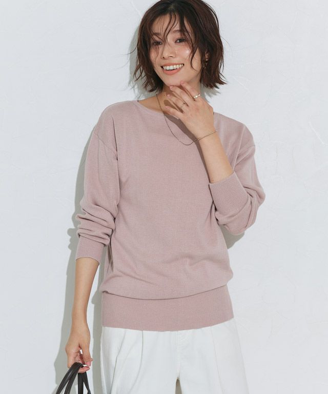 167cm / スモークピンク / ボートネック / M