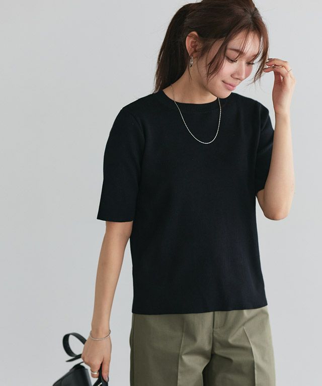 166cm / ブラック / クルーネック / M