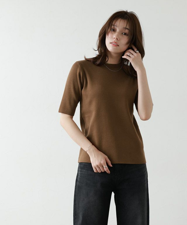 167cm / ブラウン / クルーネック / M