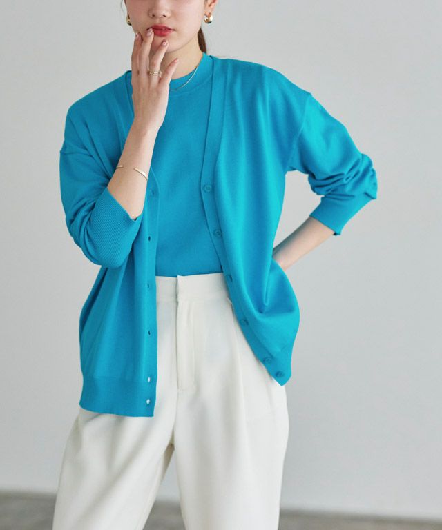 163cm / ブルー / クルーネック / M