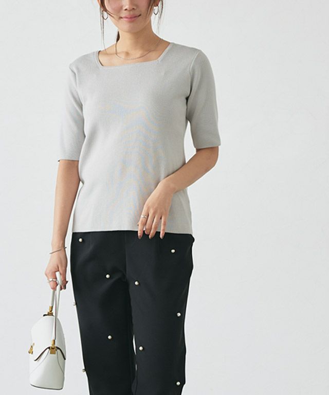 166cm / グレー / スクエアネック / M