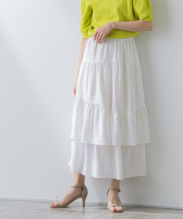 アシンメトリーティアードスカート