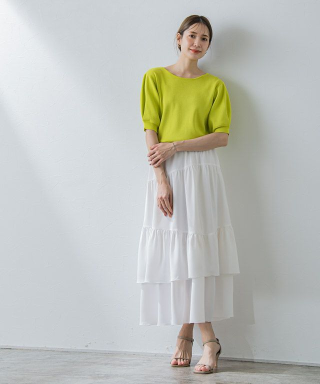 アウトレットSALE！】アシンメトリーティアードスカート【スピード配送