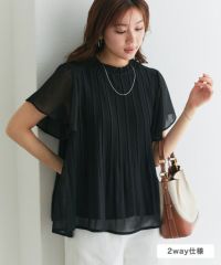 フレアスリーブプリーツブラウス