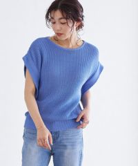 綿タッチドルマンフレンチニット