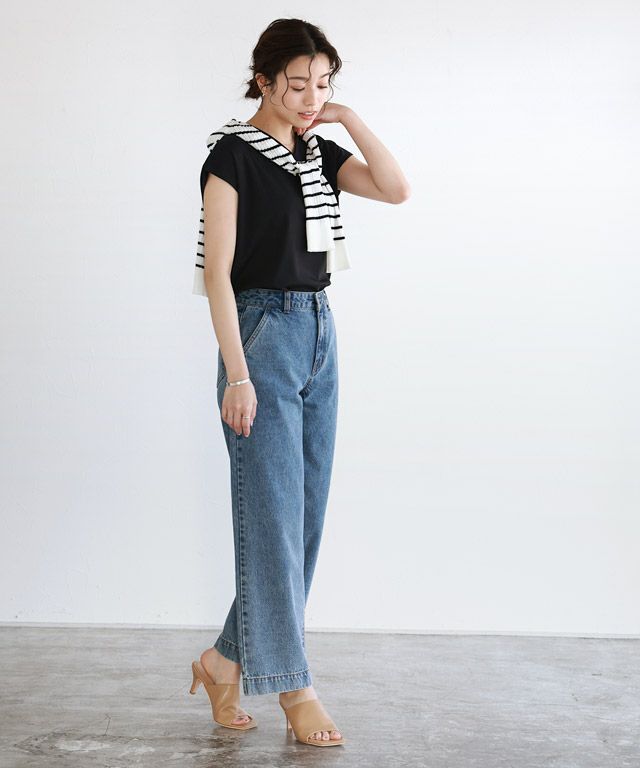 接触冷感トップス2点で20%OFFクーポン対象】接触冷感フレンチ