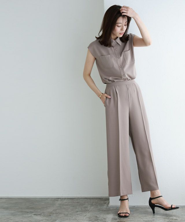 Dolce 完売 フレンチスリーブアシンメトリーフレアシャツ フレンチスリーブシャツセットアップ【スピード配送】 | 【公式