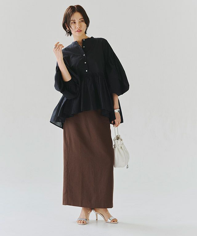 10％OFF】【スピード配送】[RASW]リネンフレンチシャツスカート