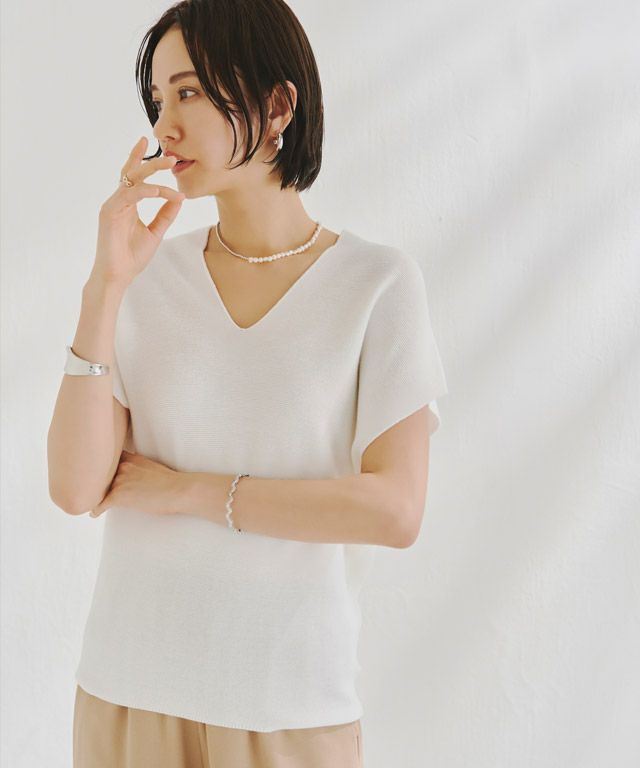 RASW]綿混Vネックフレンチニット 【Pierrot】【スピード配送