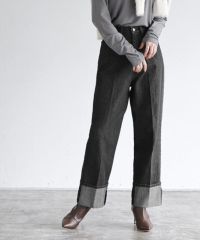 ワイドストレートターンバックデニム