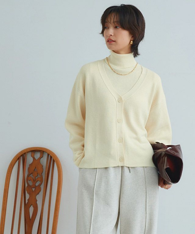 BOBOUTIC タートルネックニット　オーバーサイズ　ウールシルク混 楽天市場】[RASW] 綿シルクタートルネックニット ☆ ニット