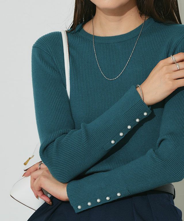 166cm / A / ブルーグリーン / クルーネック / M