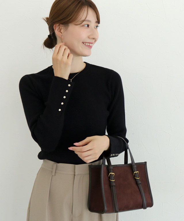 163cm / B / ブラック / クルーネック / M