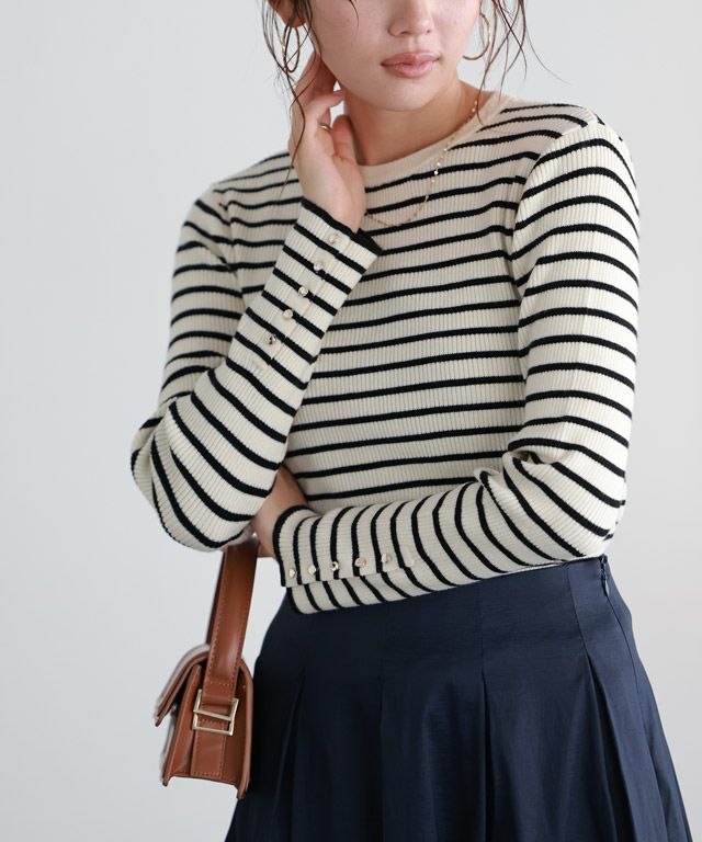 166cm / B / ネイビー / クルーネック / M