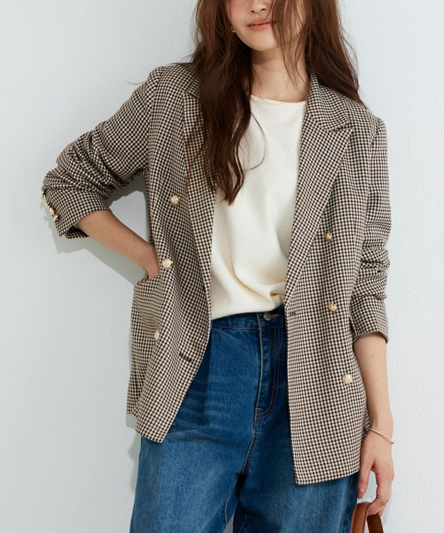 166cm / チェック / ブラウン / M