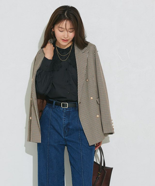 166cm / チェック / ブラウン / M