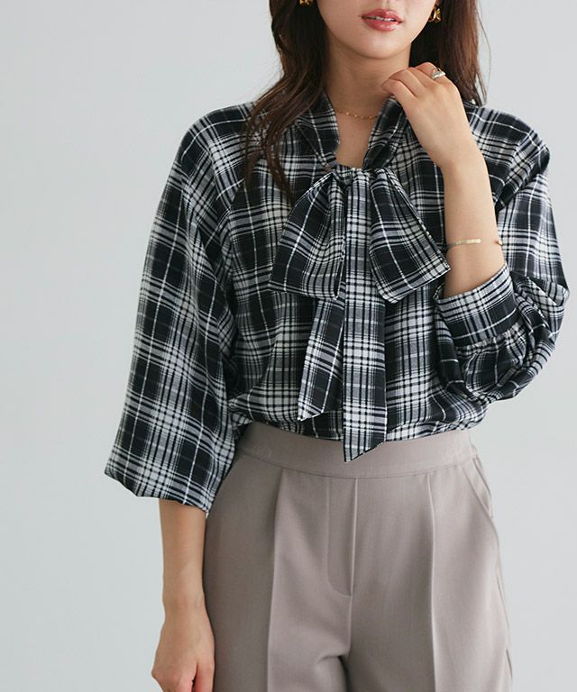 選べる柄2wayリボンブラウス