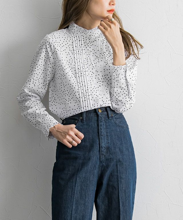 165cm / ドット / オフホワイト / M