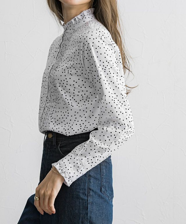 165cm / ドット / オフホワイト / M