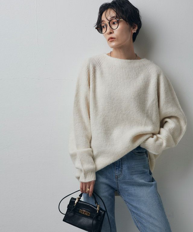 ニット レディース ラウンドヘム アルパカ混 プルオーバー RASW あすつく RASW ニット レディース ラウンドヘム アルパカ混 プルオーバー