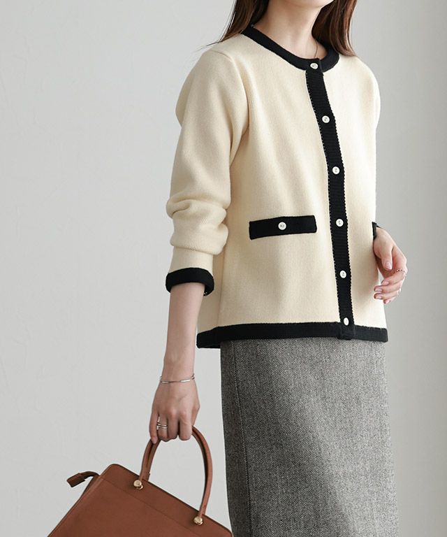 163cm / アイボリー×ブラック / M