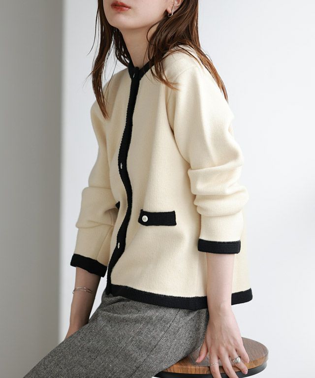 163cm / アイボリー×ブラック / M