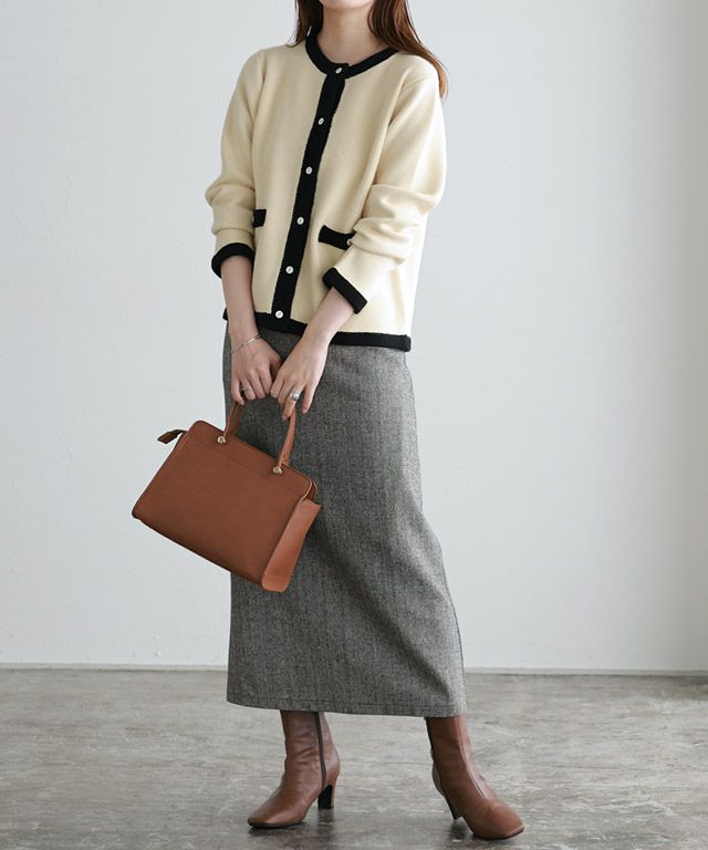 163cm / アイボリー×ブラック / M