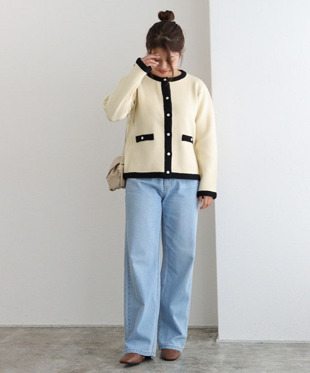 150cm / アイボリー×ブラック / M