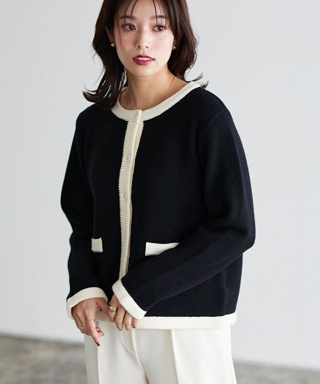 167cm / ブラック×オフホワイト / M