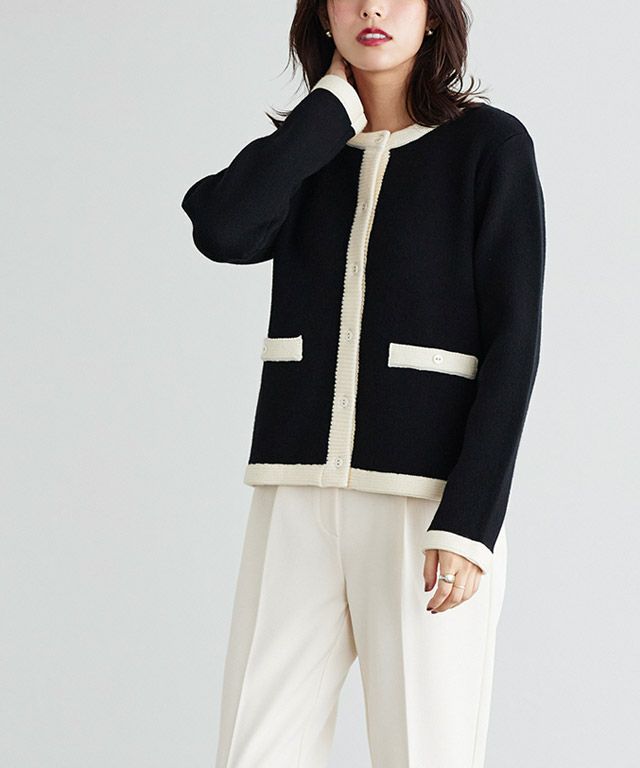 167cm / ブラック×オフホワイト / M