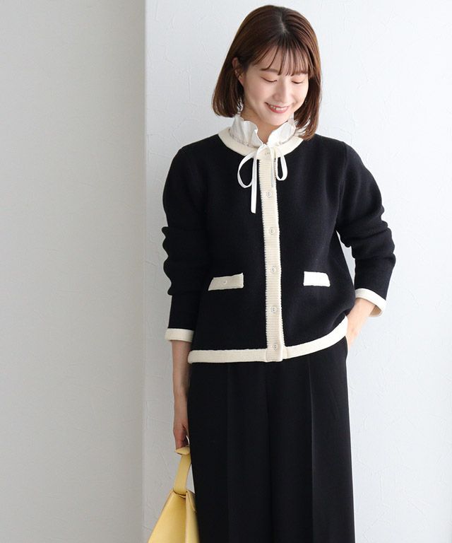 163cm / ブラック×オフホワイト / M