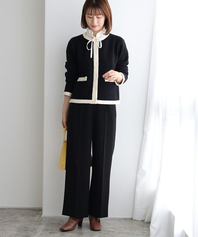 163cm / ブラック×オフホワイト / M