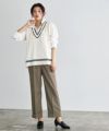 【低身長サイズ有】裾ダブルストレートパンツ