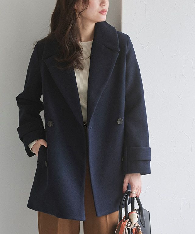 新品】ナエnaeTraditional Melton Coat Pコート上質 メルトンPコート