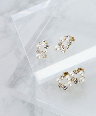 選べるデザインパールビジューピアス ［Pierrot］【返品・交換不可】